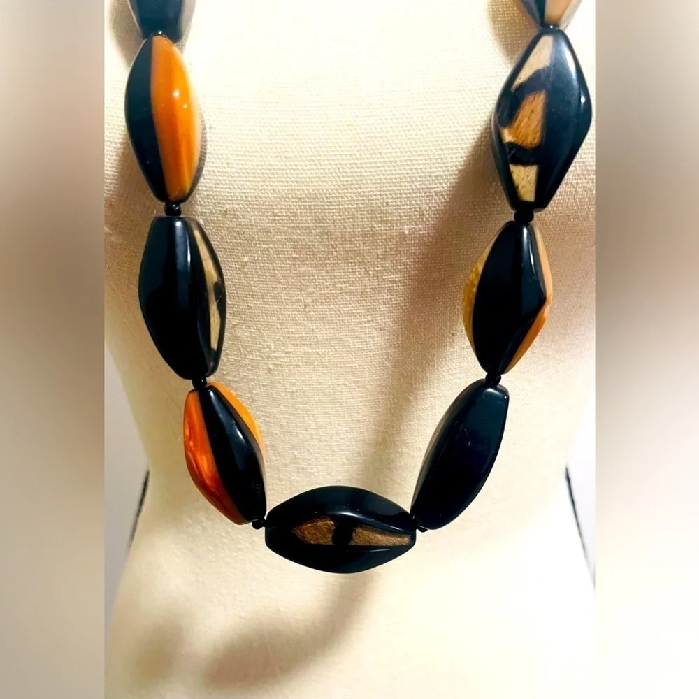 NWT Chico’s Animal Print Hair Calf Necklace
